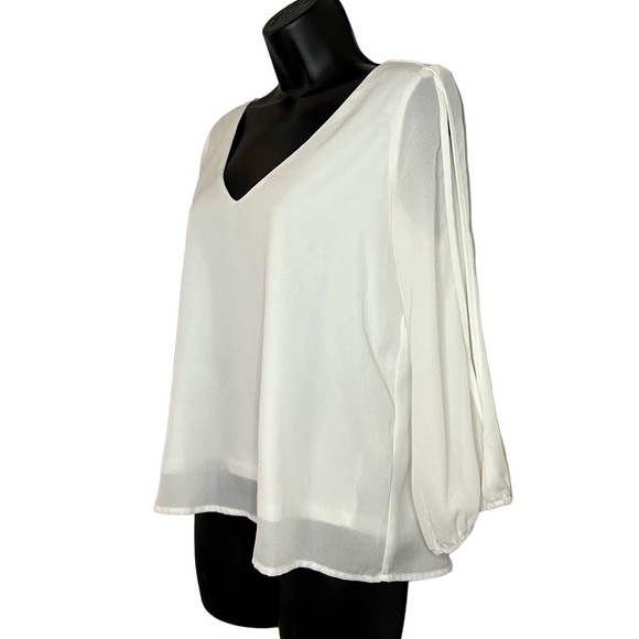 LULUS Daily Romance Ivory Long Sleeve Top with Slit Sleeves / Medium / NWOT - Picture 3 of 9